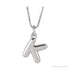 Sapphire Row Bubble Letter Necklace - K, 14K White Gold
