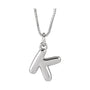 Sapphire Row Bubble Letter Necklace - K, 14K White Gold