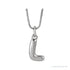Sapphire Row Bubble Letter Necklace - L, 14K White Gold