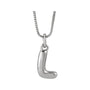 Sapphire Row Bubble Letter Necklace - L, 14K White Gold