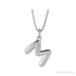 Sapphire Row Bubble Letter Necklace - M, 14K White Gold