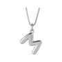 Sapphire Row Bubble Letter Necklace - M, 14K White Gold