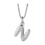 Sapphire Row Bubble Letter Necklace - N, 14K White Gold