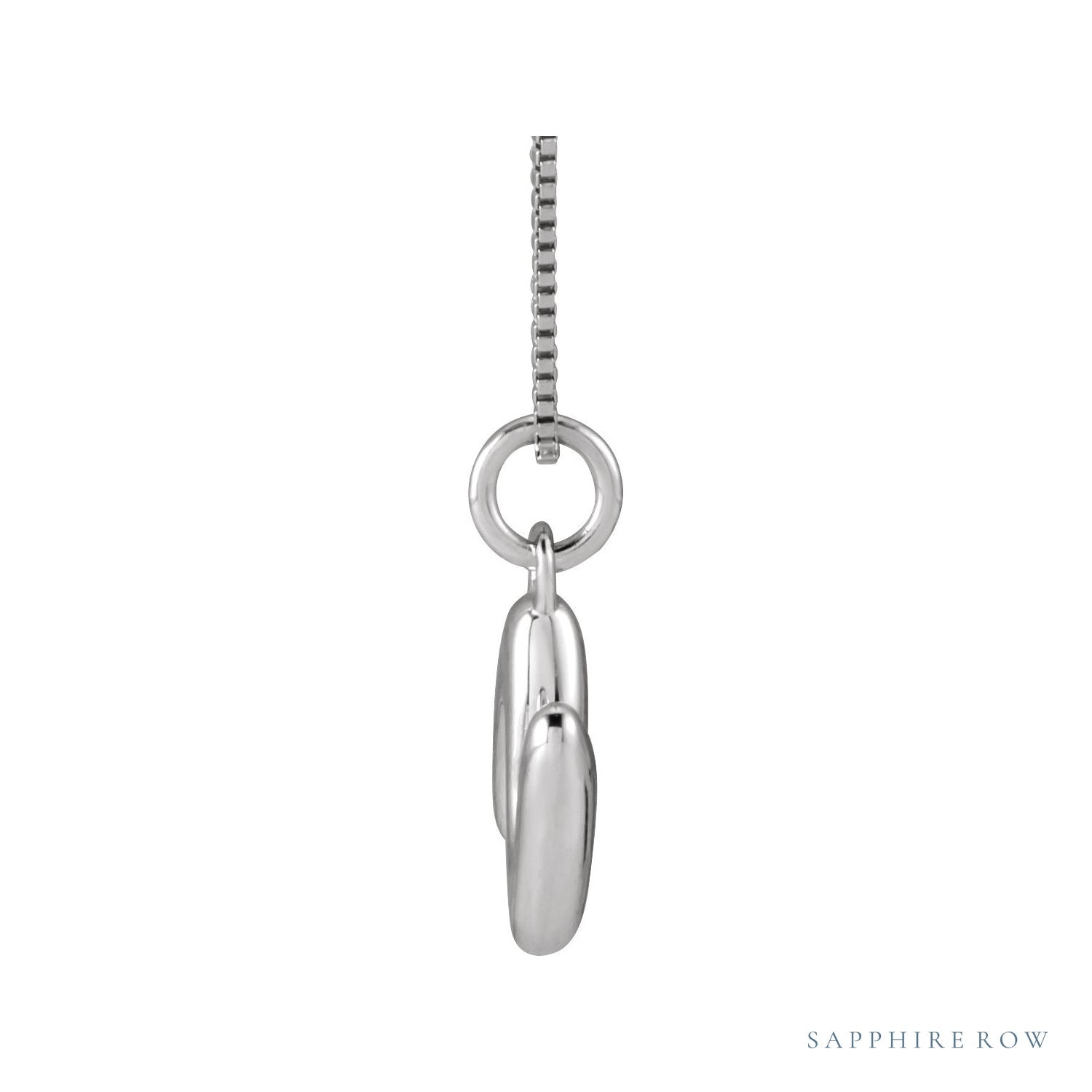Sapphire Row Bubble Letter Necklace - N, 14K White Gold (view 3)