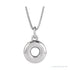 Sapphire Row Bubble Letter Necklace - O, 14K White Gold