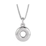 Sapphire Row Bubble Letter Necklace - O, 14K White Gold