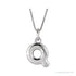 Sapphire Row Bubble Letter Necklace - Q, 14K White Gold