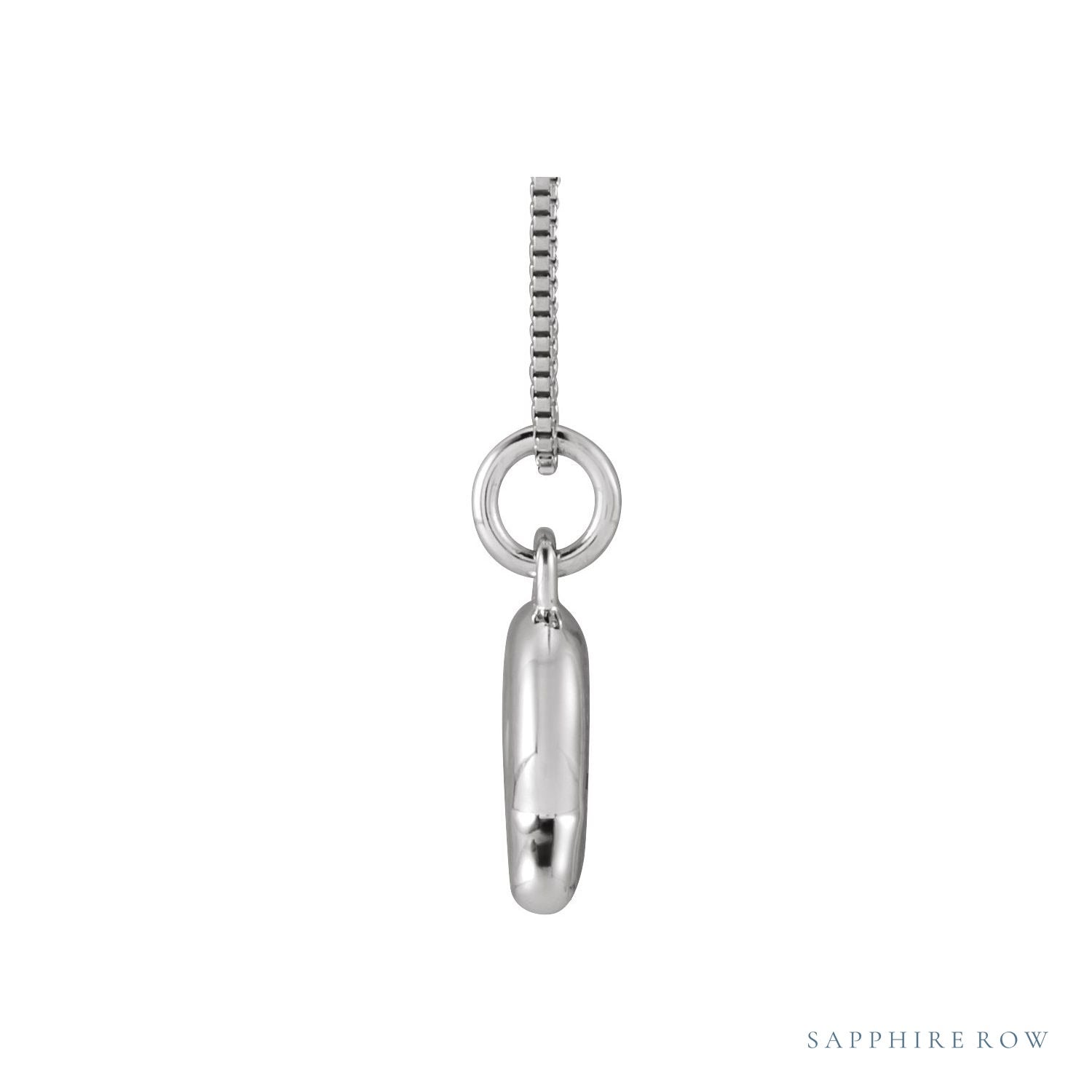 Sapphire Row Bubble Letter Necklace - Q, 14K White Gold (view 3)