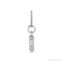 Sapphire Row Bubble Letter Necklace - R, 14K White Gold (view 3)