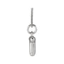 Sapphire Row Bubble Letter Necklace - T, 14K White Gold (view 2)