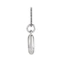 Sapphire Row Bubble Letter Necklace - U, 14K White Gold (view 2)