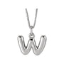 Sapphire Row Bubble Letter Necklace - W, 14K White Gold