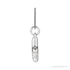 Sapphire Row Bubble Letter Necklace - X, 14K White Gold (view 3)