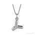 Sapphire Row Bubble Letter Necklace - Y, 14K White Gold