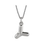 Sapphire Row Bubble Letter Necklace - Y, 14K White Gold