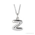 Sapphire Row Bubble Letter Necklace - Z, 14K White Gold