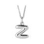 Sapphire Row Bubble Letter Necklace - Z, 14K White Gold