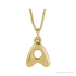 Sapphire Row Bubble Letter Necklace - A, 14K Yellow Gold