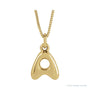 Sapphire Row Bubble Letter Necklace - A, 14K Yellow Gold