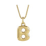 Sapphire Row Bubble Letter Necklace - B, 14K Yellow Gold