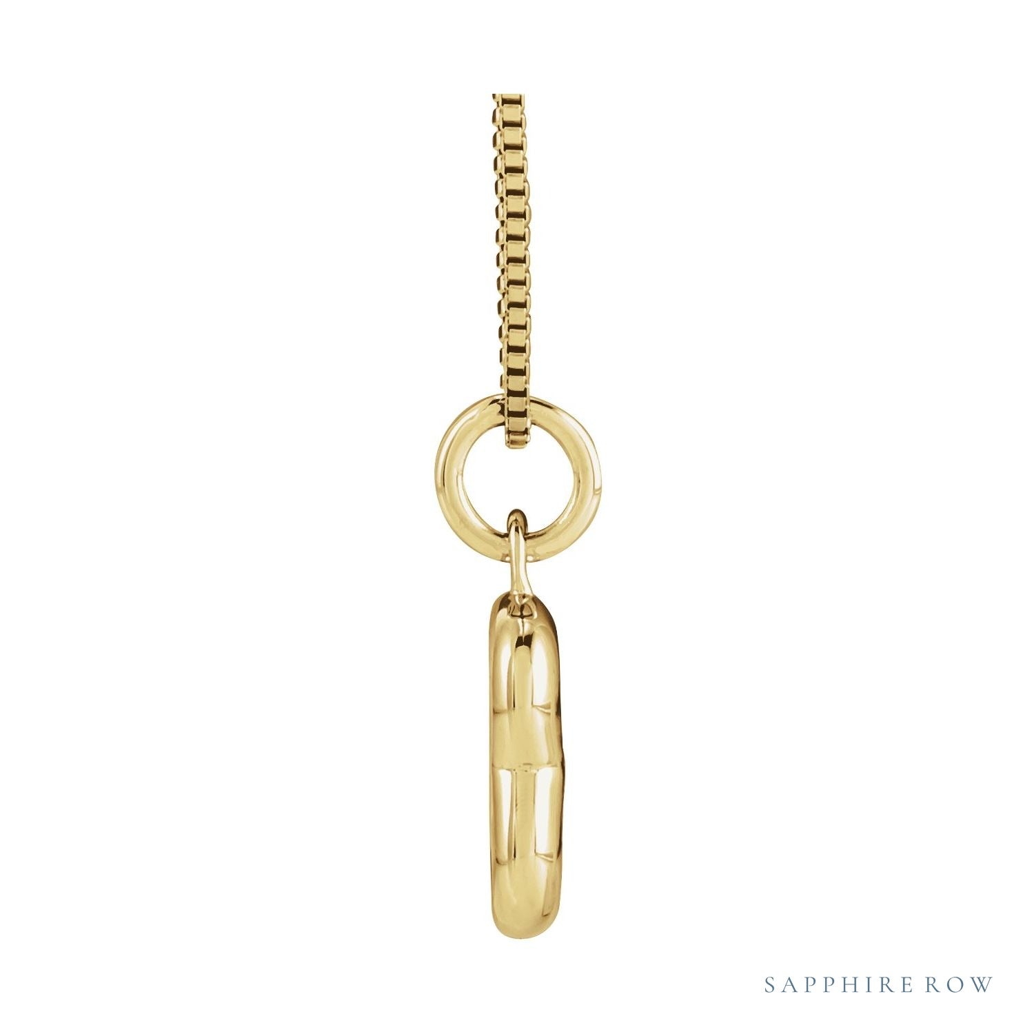 Sapphire Row Bubble Letter Necklace - B, 14K Yellow Gold (view 3)