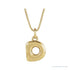 Sapphire Row Bubble Letter Necklace - D, 14K Yellow Gold
