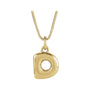 Sapphire Row Bubble Letter Necklace - D, 14K Yellow Gold