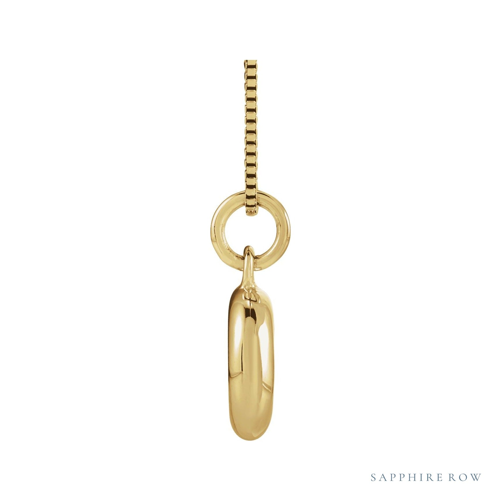 Sapphire Row Bubble Letter Necklace - D, 14K Yellow Gold (view 3)