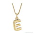 Sapphire Row Bubble Letter Necklace - E, 14K Yellow Gold