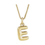 Sapphire Row Bubble Letter Necklace - E, 14K Yellow Gold
