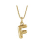 Sapphire Row Bubble Letter Necklace - F, 14K Yellow Gold