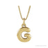 Sapphire Row Bubble Letter Necklace - G, 14K Yellow Gold