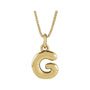Sapphire Row Bubble Letter Necklace - G, 14K Yellow Gold