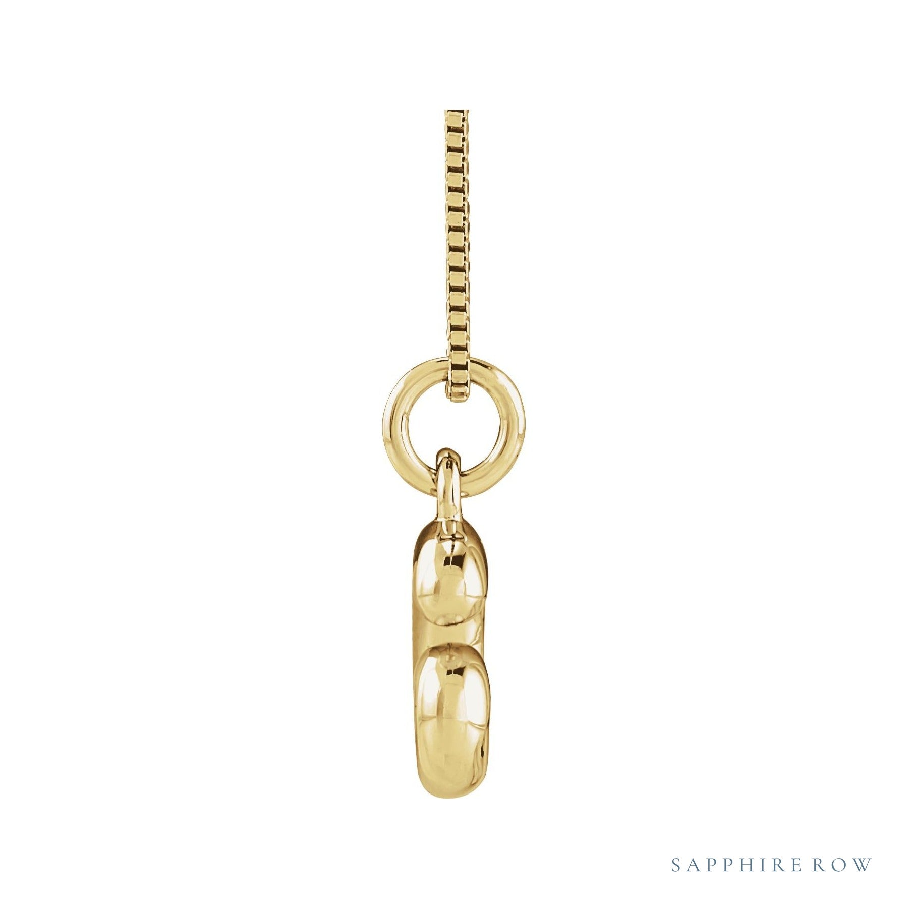 Sapphire Row Bubble Letter Necklace - G, 14K Yellow Gold (view 3)