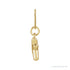 Sapphire Row Bubble Letter Necklace - K, 14K Yellow Gold (view 3)