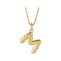 Sapphire Row Bubble Letter Necklace - M, 14K Yellow Gold