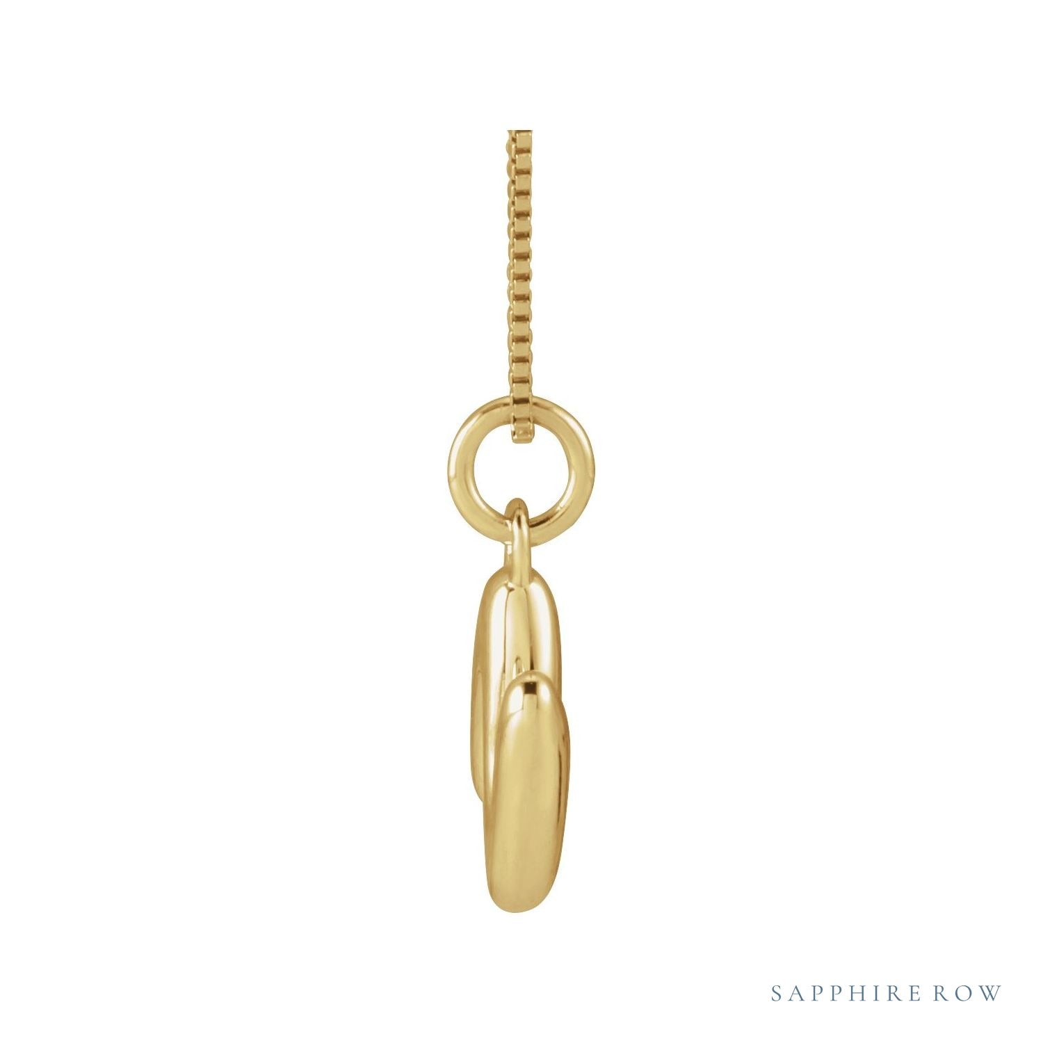 Sapphire Row Bubble Letter Necklace - N, 14K Yellow Gold (view 3)