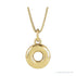 Sapphire Row Bubble Letter Necklace - O, 14K Yellow Gold