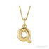 Sapphire Row Bubble Letter Necklace - Q, 14K Yellow Gold