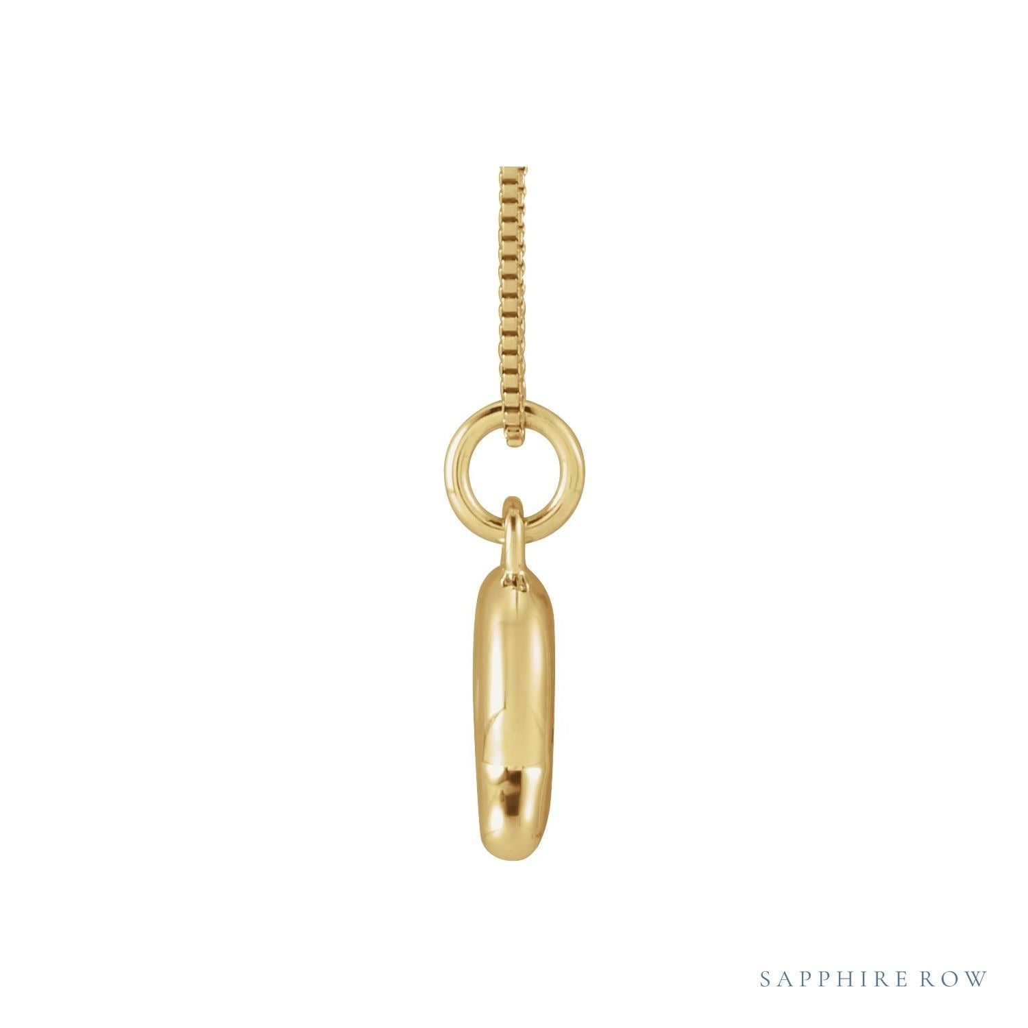 Sapphire Row Bubble Letter Necklace - Q, 14K Yellow Gold (view 3)