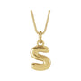 Sapphire Row Bubble Letter Necklace - S, 14K Yellow Gold