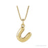 Sapphire Row Bubble Letter Necklace - U, 14K Yellow Gold