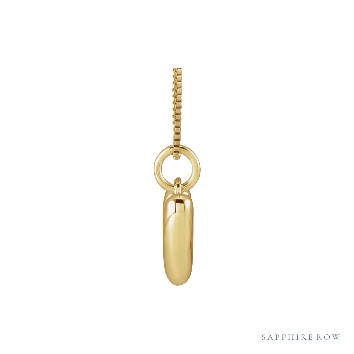 Sapphire Row Bubble Letter Necklace - W, 14K Yellow Gold (view 3)