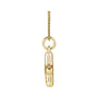 Sapphire Row Bubble Letter Necklace - X, 14K Yellow Gold (view 2)