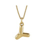 Sapphire Row Bubble Letter Necklace - Y, 14K Yellow Gold