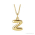 Sapphire Row Bubble Letter Necklace - Z, 14K Yellow Gold