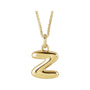Sapphire Row Bubble Letter Necklace - Z, 14K Yellow Gold