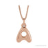 Sapphire Row Bubble Letter Necklace - A, 14K Rose Gold