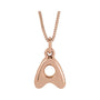 Sapphire Row Bubble Letter Necklace - A, 14K Rose Gold