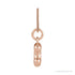 Sapphire Row Bubble Letter Necklace - C, 14K Rose Gold (view 3)